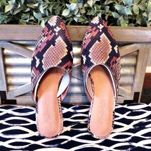 New‎ Madewell Remi Snake Embossed Real Leather Mules 6.5